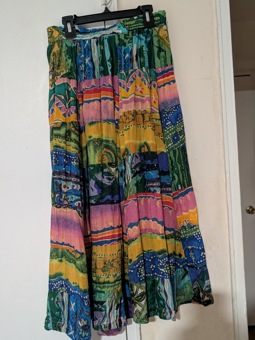 Multicolor Bohemian Tiered Maxi Skirt
